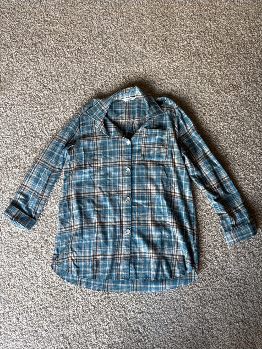 Amaryllis Blue Plaid Button-Up Women's Top
